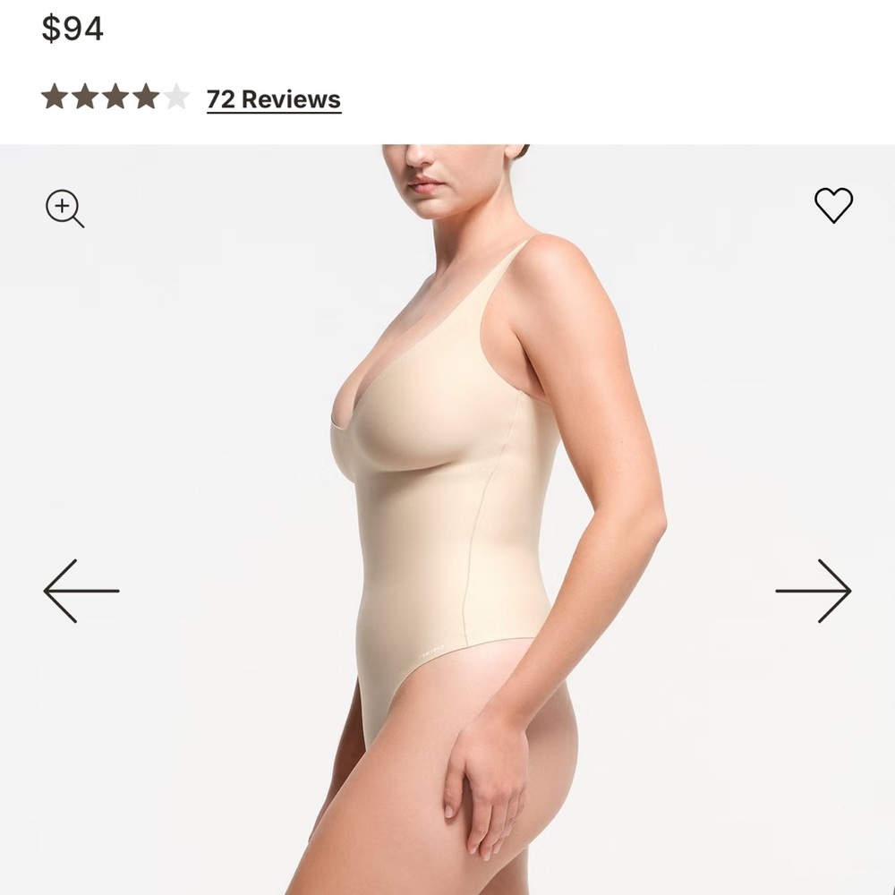 SKIMS CLAY CORE SCULPT PLUNGE THONG BODYSUIT - Picture 2 of 6